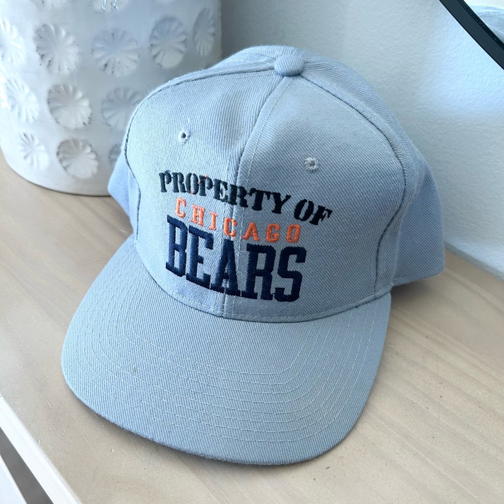 Vintage 80s New Era Chicago Bears Snapback Hat Gray NFL Property Of Cap